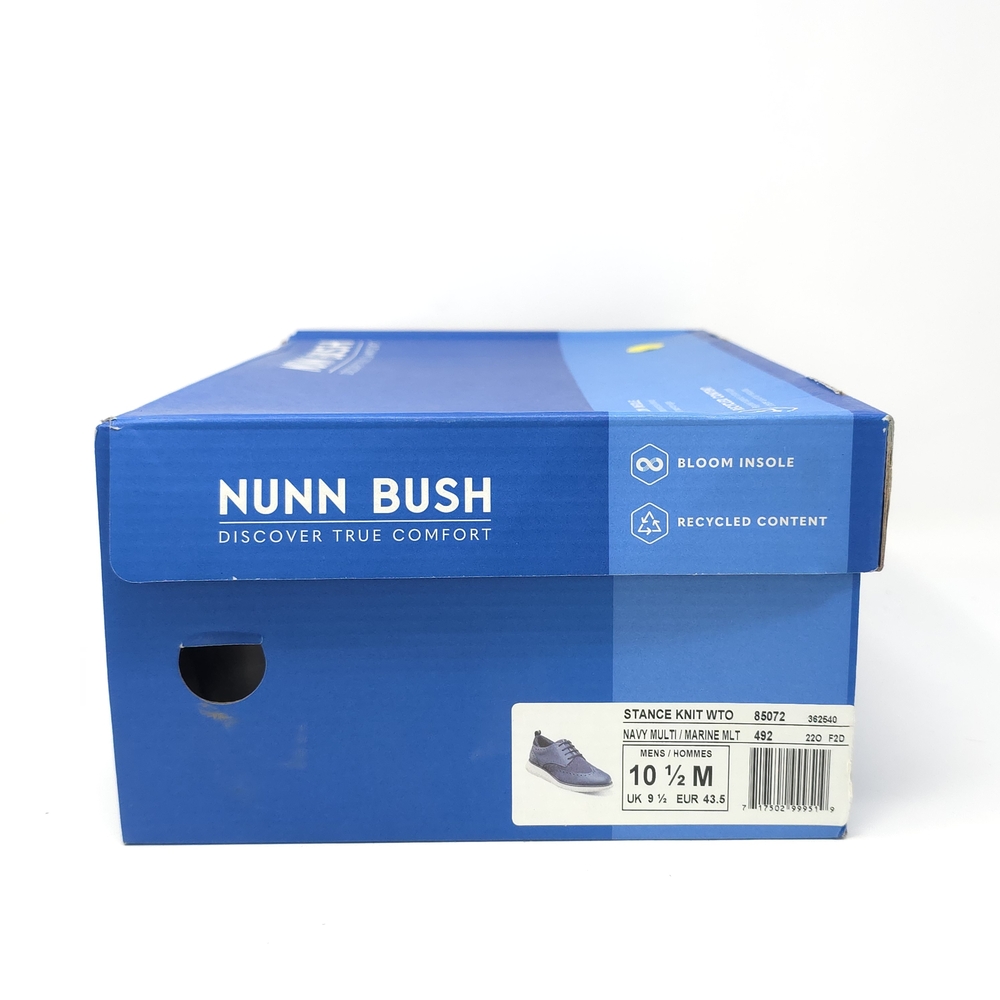 Nunn Bush Stance Knit Wingtip Oxford Navy Multi Walking Shoes 10.5M - Picture 7 of 7
